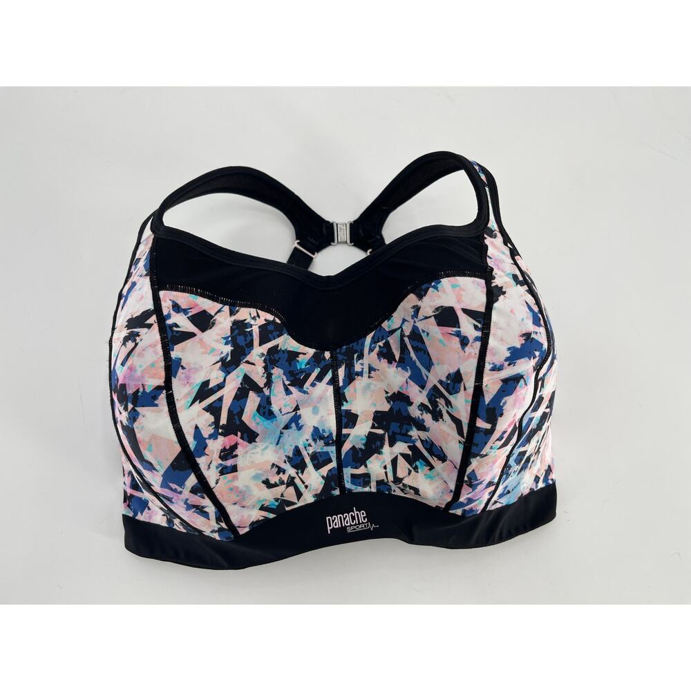 Panache Women's Abstract Print Sports Bra - Black and Pink